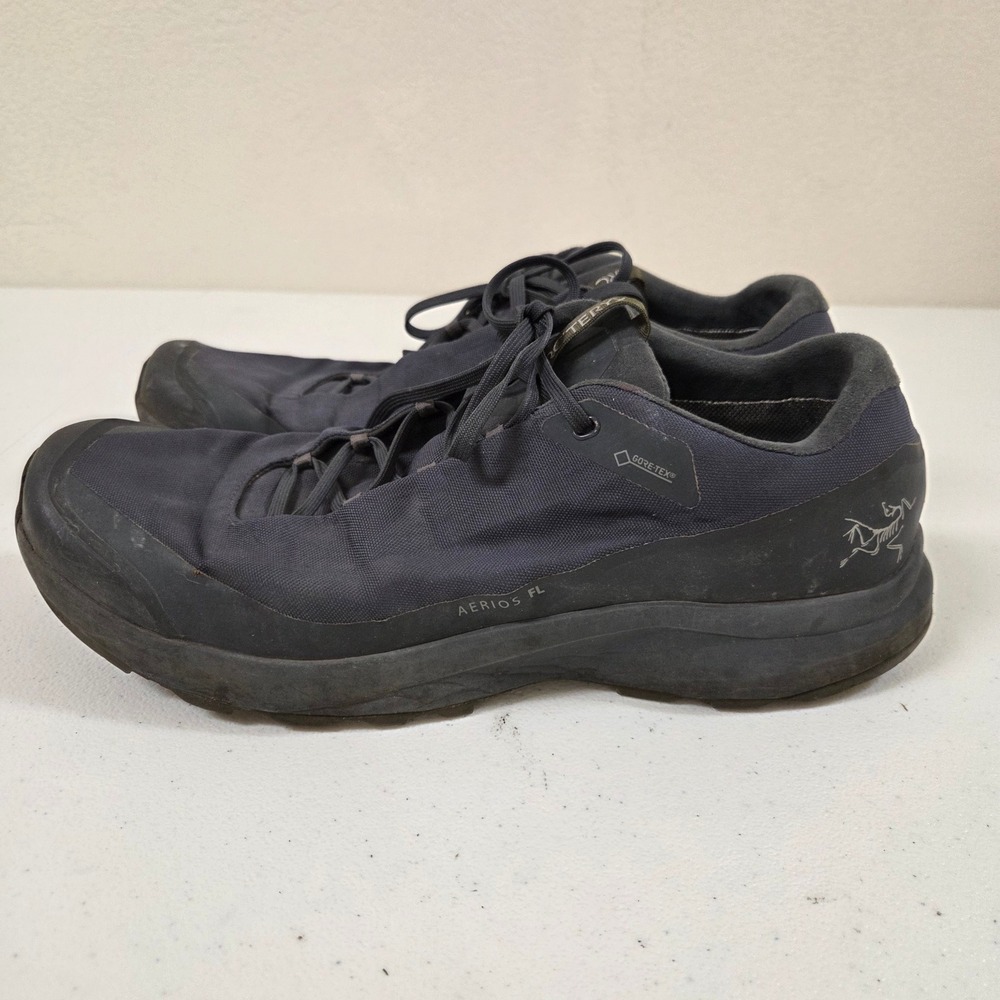 Arcteryx Aerios FL GTX Mens 12 Black GORE-TEX Hiking Trail Shoes Vibram Sole